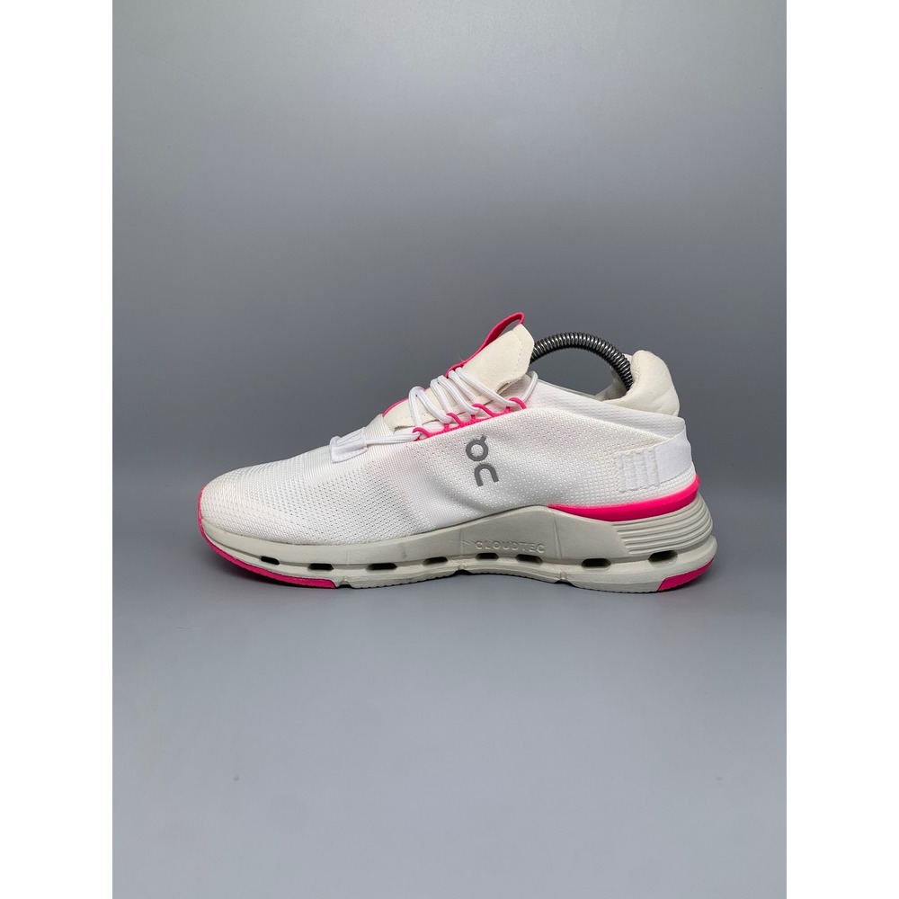 On Cloudnova White Pink Running Shoes 26.98495 Men's Sz 8 - Picture 6 of 10
